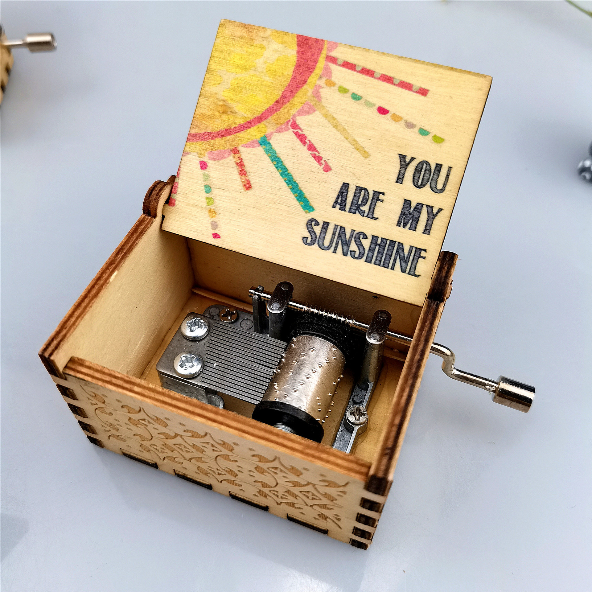 Carved Wooden Music Box