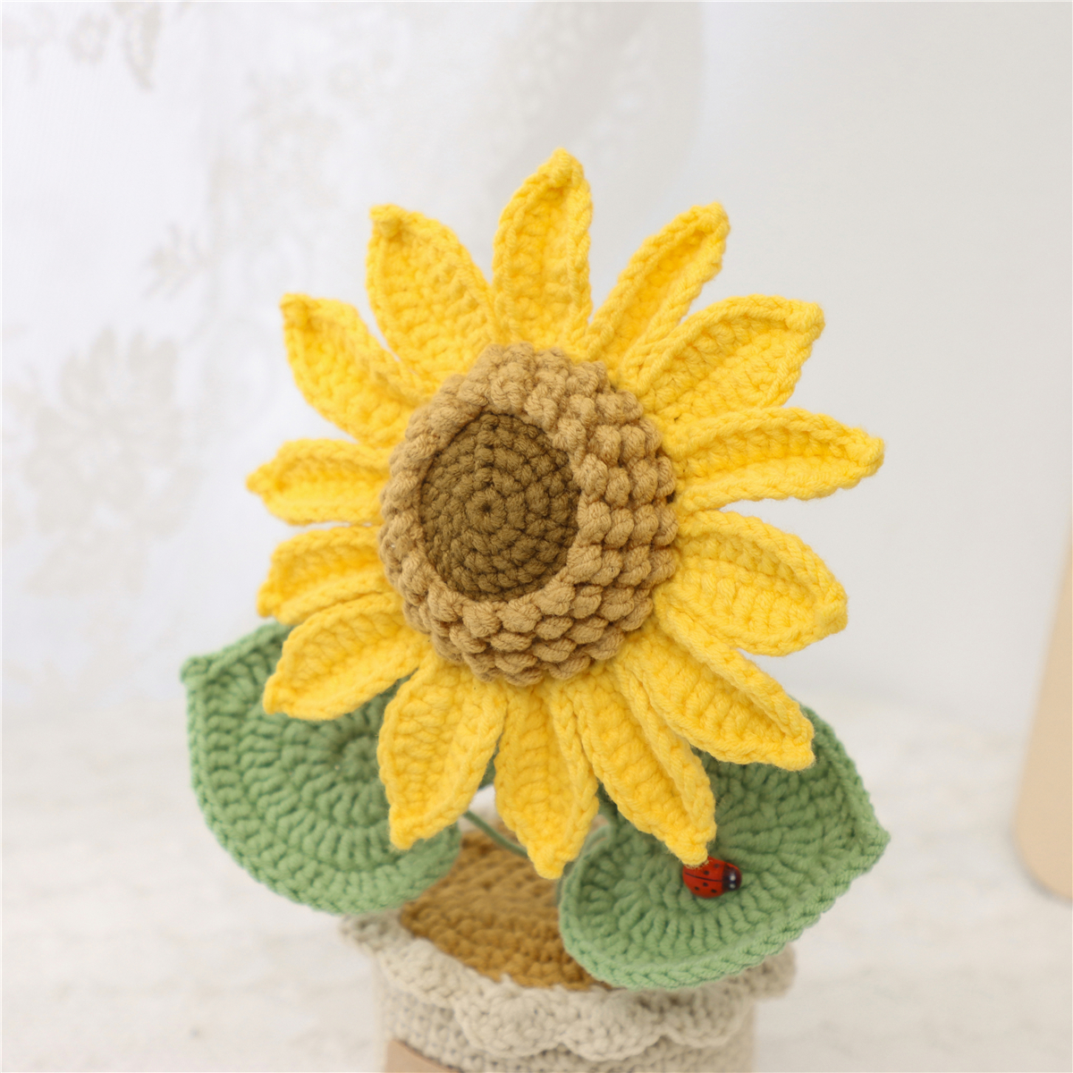 Crochet Sunflower Pot