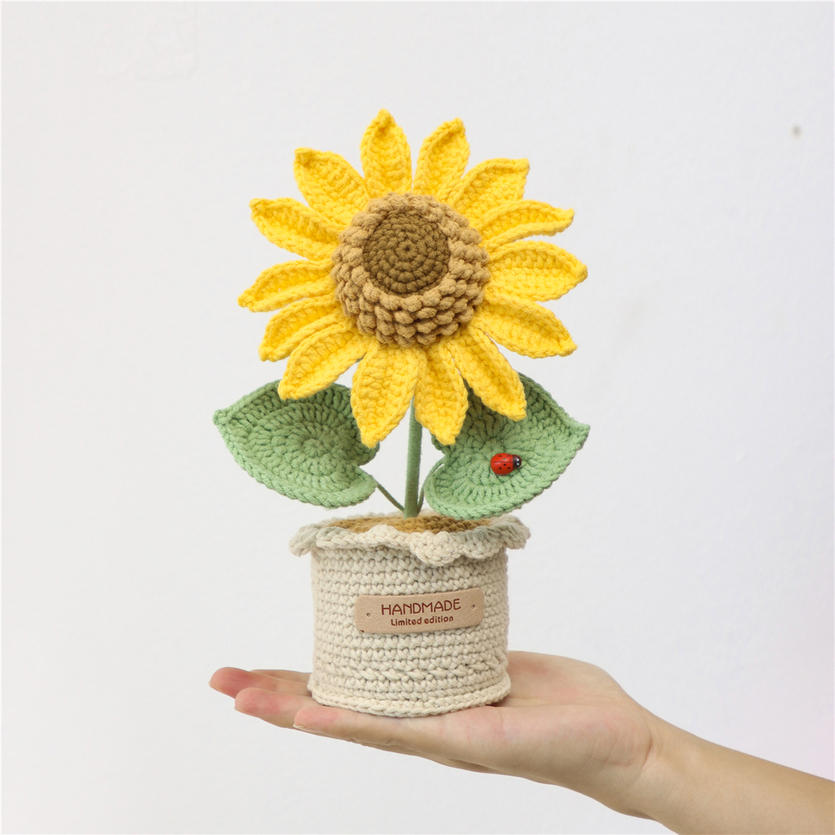 Crochet Sunflower Pot