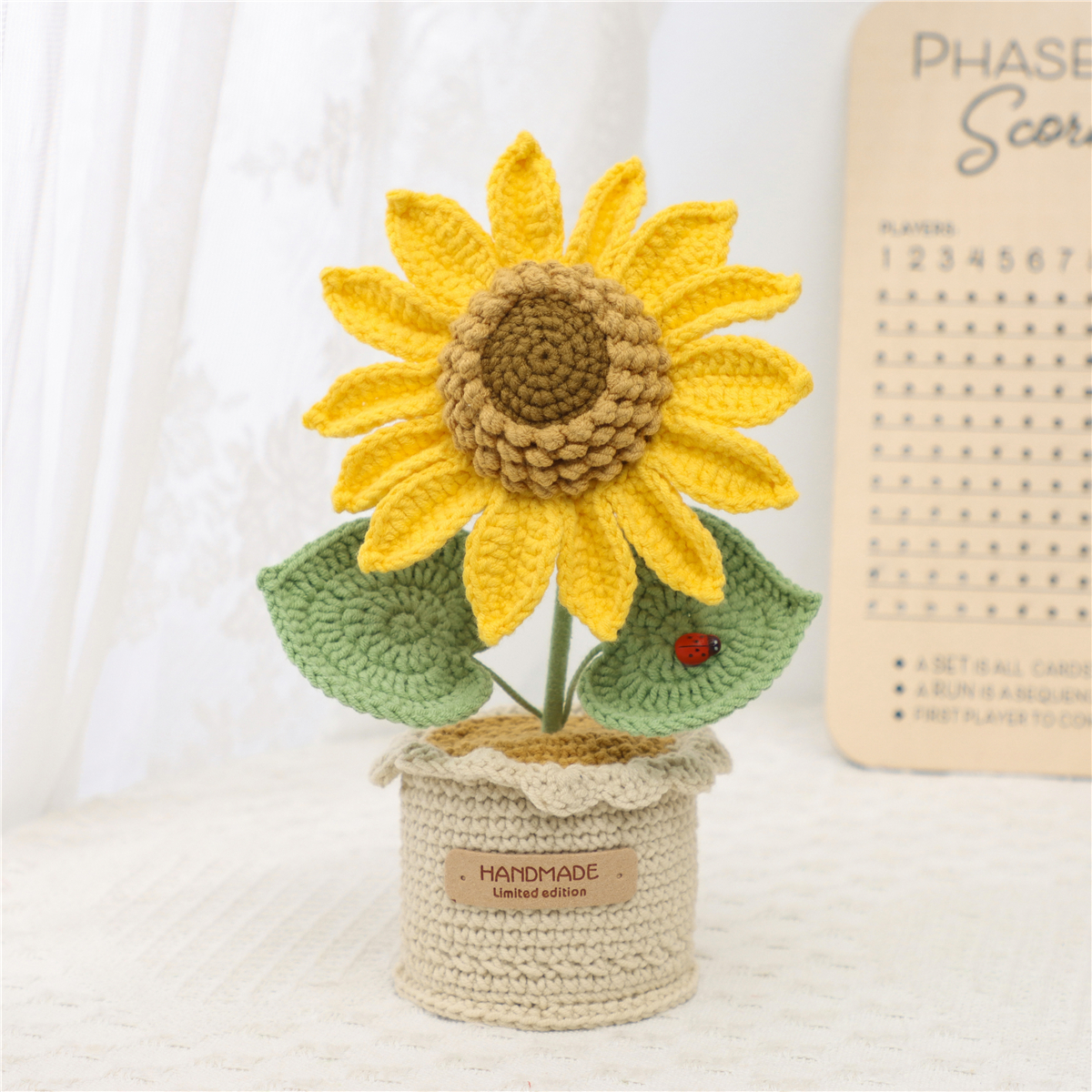 Crochet Sunflower Pot