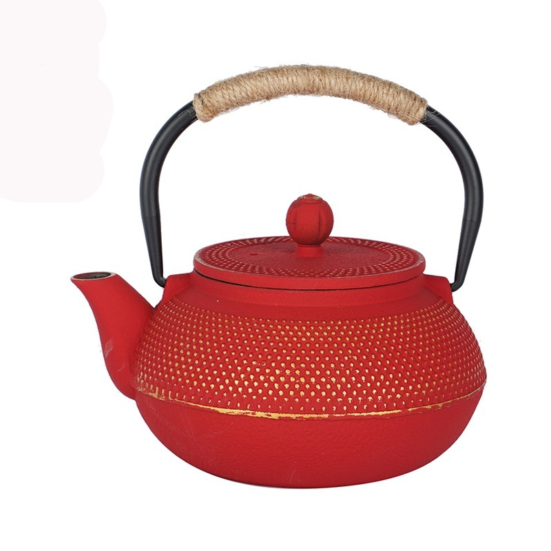 Red Cast Iron Teapot