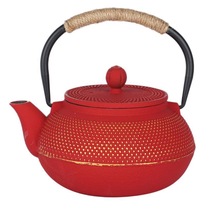 Red Cast Iron Teapot